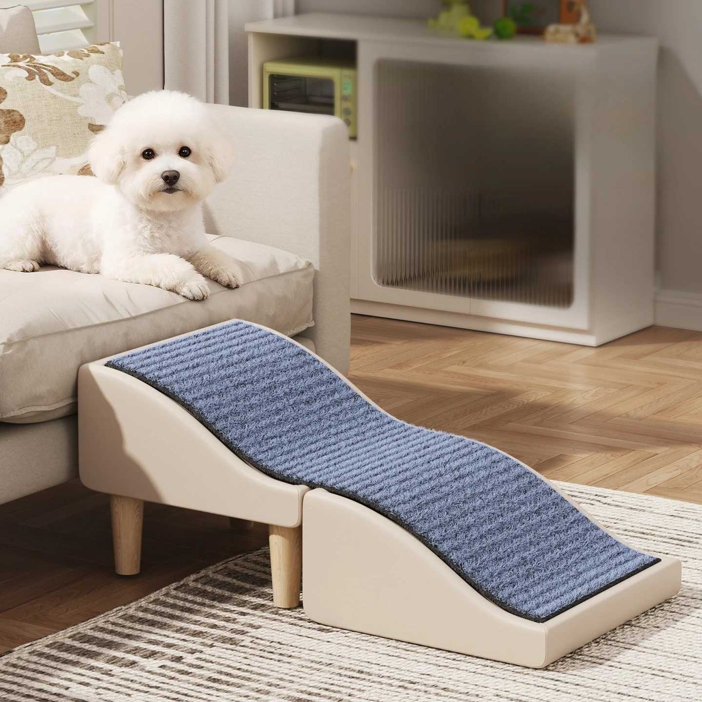Pet Steps Adjustable Pet Dogs Stairs Foldable Ramp Ladder Bed Couch Climbing Aid Safe Sturdy Dogs Bed Climbing Steps Shoe Stool