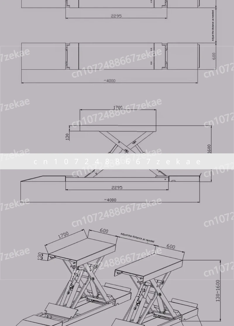 سعر المصنع 4000 كجم 1.2 م/1.4 م/1.6 م/1.8 م مقص هيدروليكي متنقل للسيارة رافع مقص متحرك للبيع