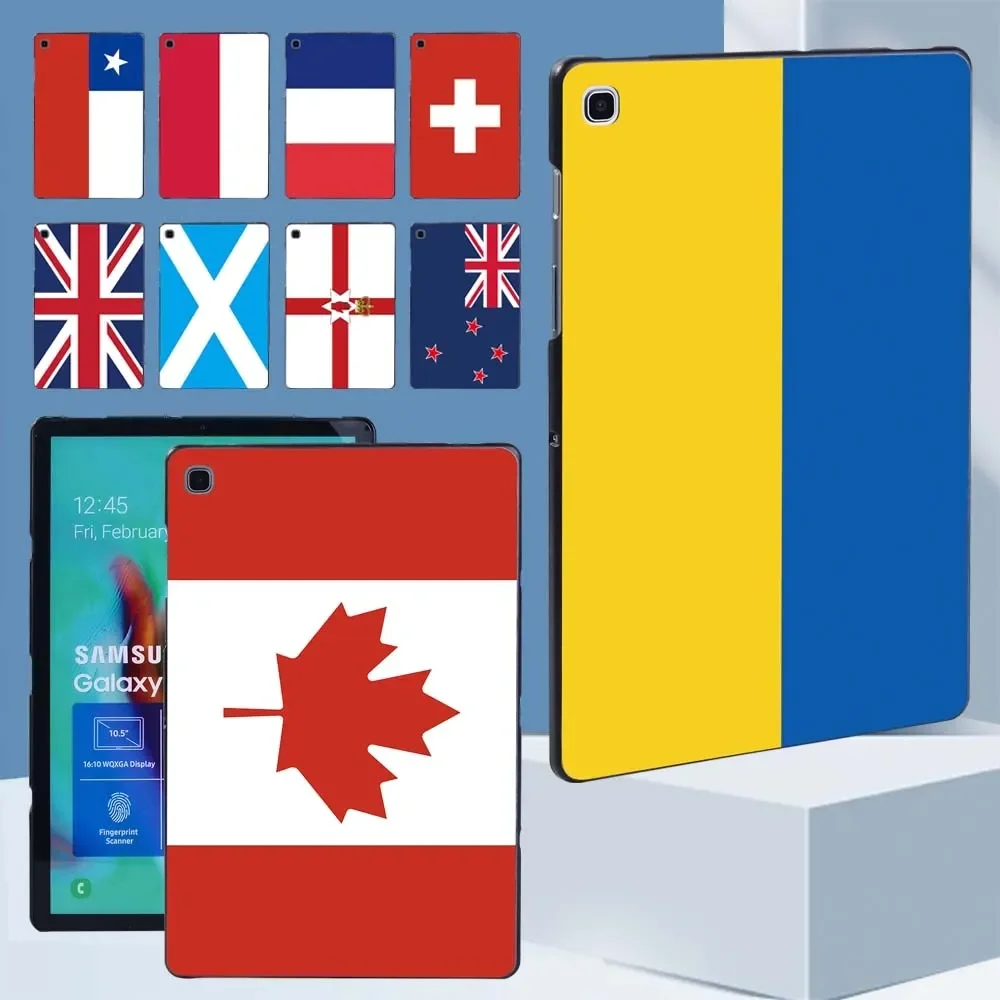 

For Samsung Galaxy Tab S7 11/Tab S6 Lite 10.4/Tab S6 10.5/Tab S4 10.5/Tab S5e 10.5 Flag Pattern Tablet Back Shell Protect Case