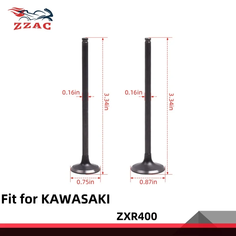 2/4/8/16  4mm Motorcycle Intake and Exhaust Stem 4 Cylinder 16 Valve for KAWASAKI ZXR400 22x84.8x4mm 19x84.8x4mm