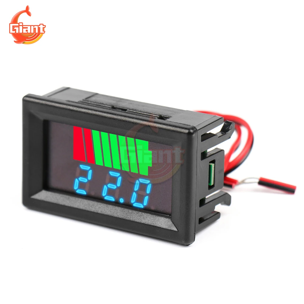 12/24/36/48/60V LED Digital Voltmeter Tester Battery Capacity Indicator Electricity Meter Mini Voltage Meter Battery Tester Tool