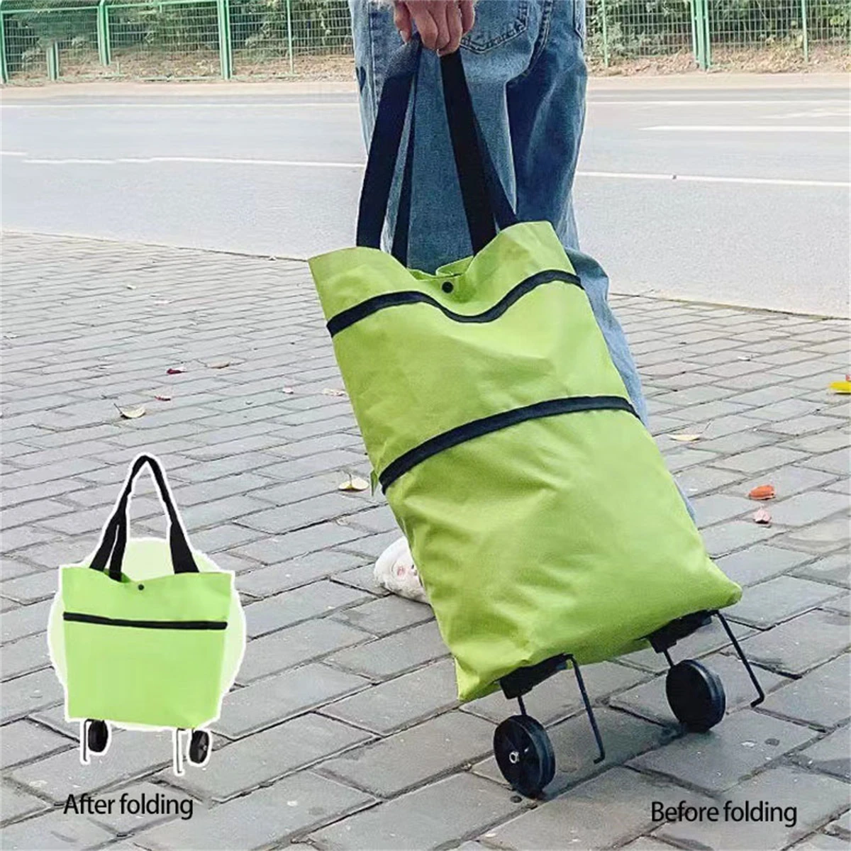 collapsible Portable wheeled shopping cart A portable shopping bag Waterproof shop Go grocery shopping Travel storage