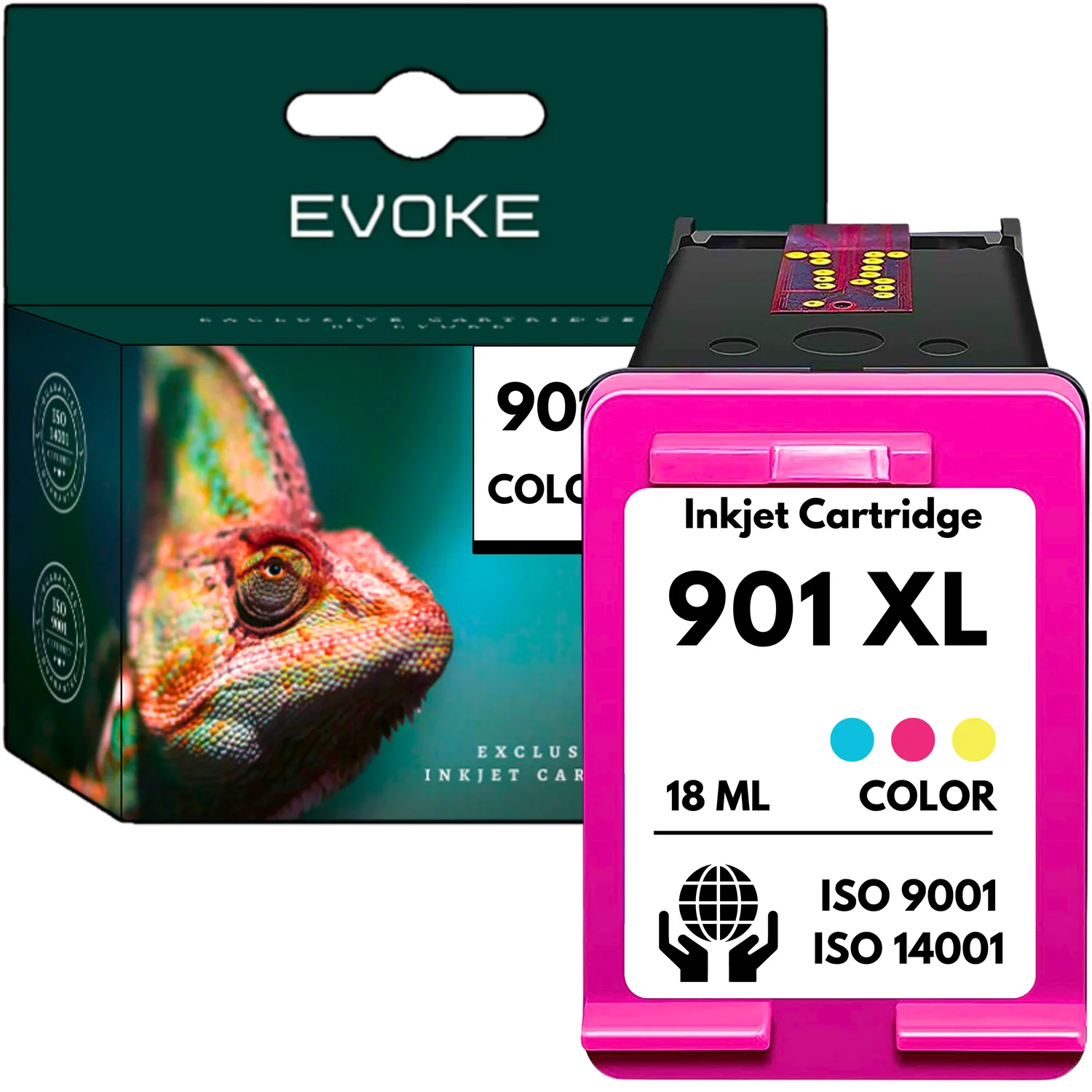 Evoke Compatibele Inkt voor Hp 901XL Hp901 Cc656Ae Driekleurig Cmy Cyaan Magenta Geel 18 ml 720 Pagina's Officejet 4500 4600 J4500 J4524 J4535 J4540 J4545 J4550 J4580 J4585 J4600 J4624 J4660 J4680