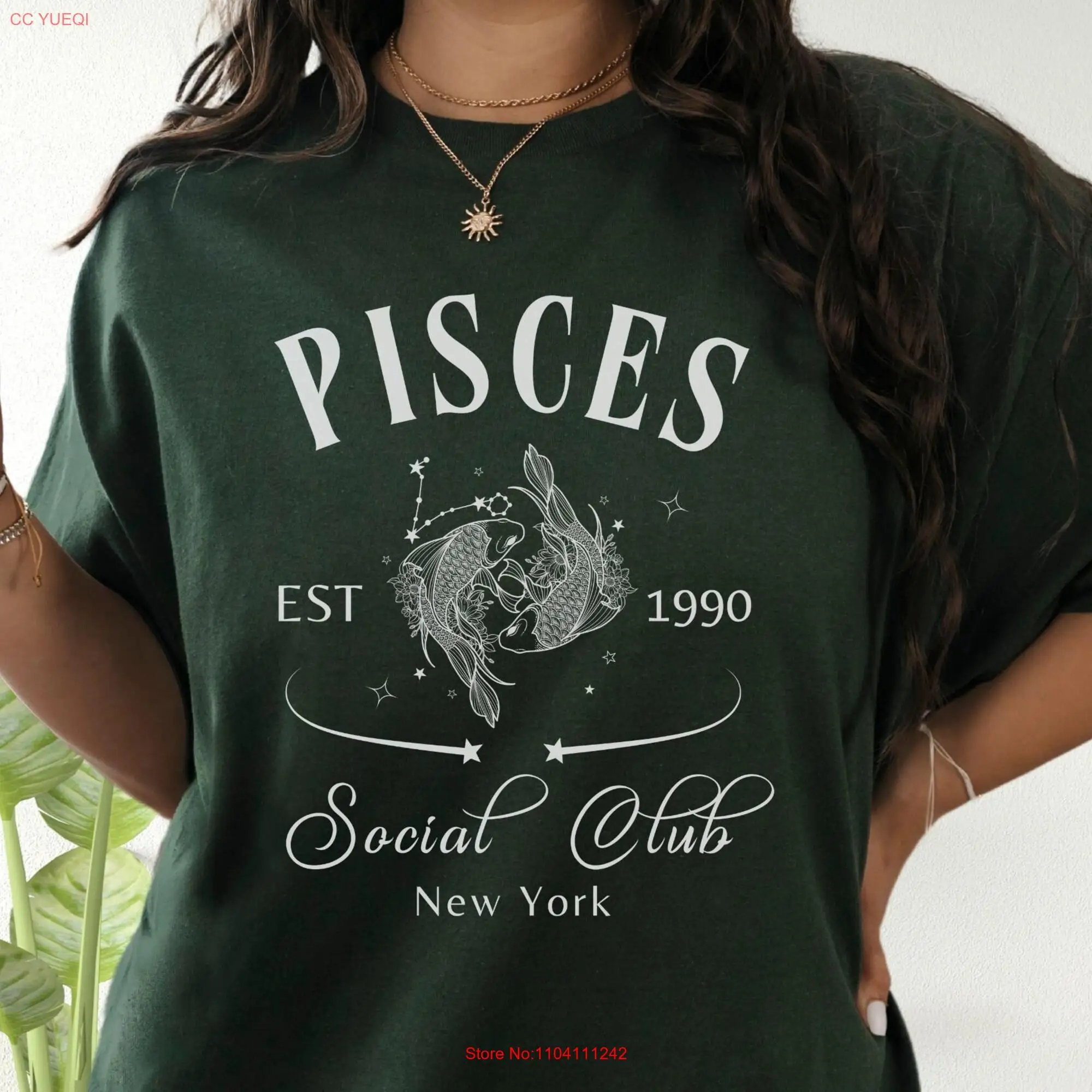 Personalized Pisces Birthday T Shirt Zodiac Sign s Astrology long or short sleeves