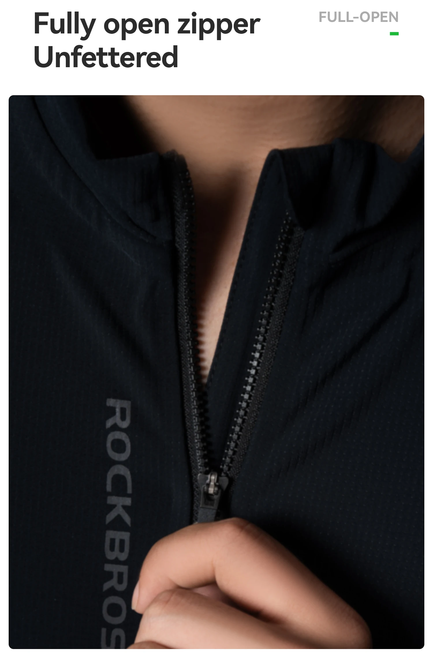 ROCKBROS Winter Thermo-Radtrikot aus Mischgewebe, winddicht, warm, wärmespeichernd, Outdoor Slim Fit Herren-Radtrikot – Detail 5