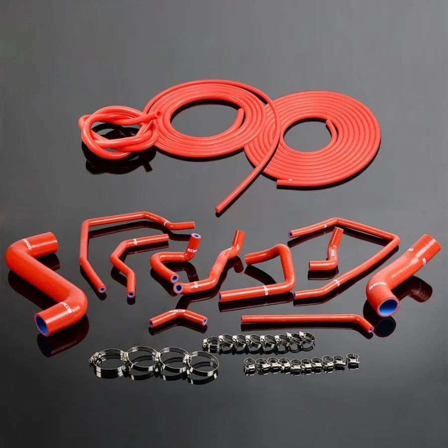 

Compatible For Impreza WRX GDA/GGA STI GDB/GGB EJ20 2000-2009 Silicone Radiator Hose and Vacuum Kit with Red Clamps for High-Pe