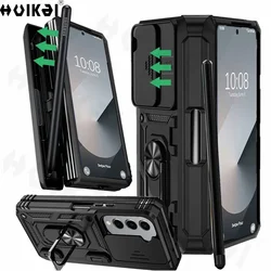 For Samsung Galaxy Z Fold 7 Fold 6 Case with Stand Kickstand Ring Magnetic and Camera Military Grade Shockproof Protective Cover