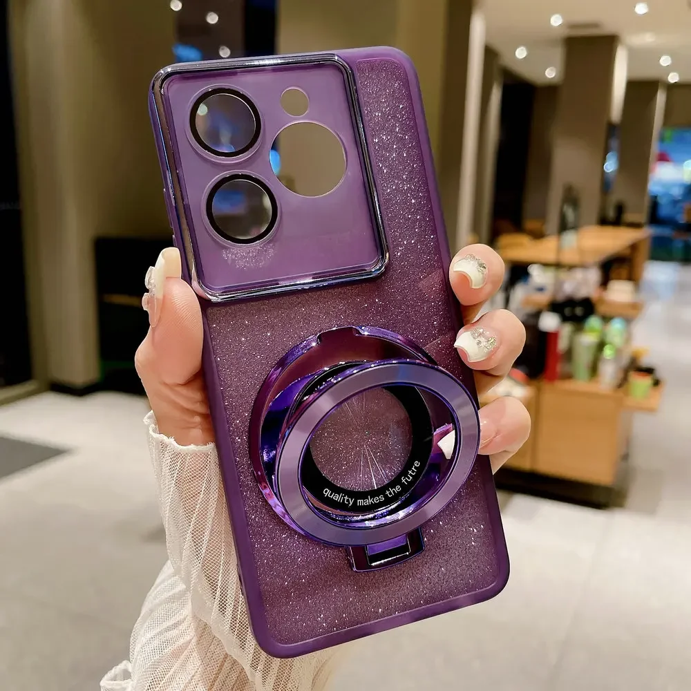 Anti-Shock Ring Holder TPU Protect Cover For infinix Note 40 Pro Plus X HOT 50I 4G 5G Glitter Rugger Shockproof Armor Phone Case