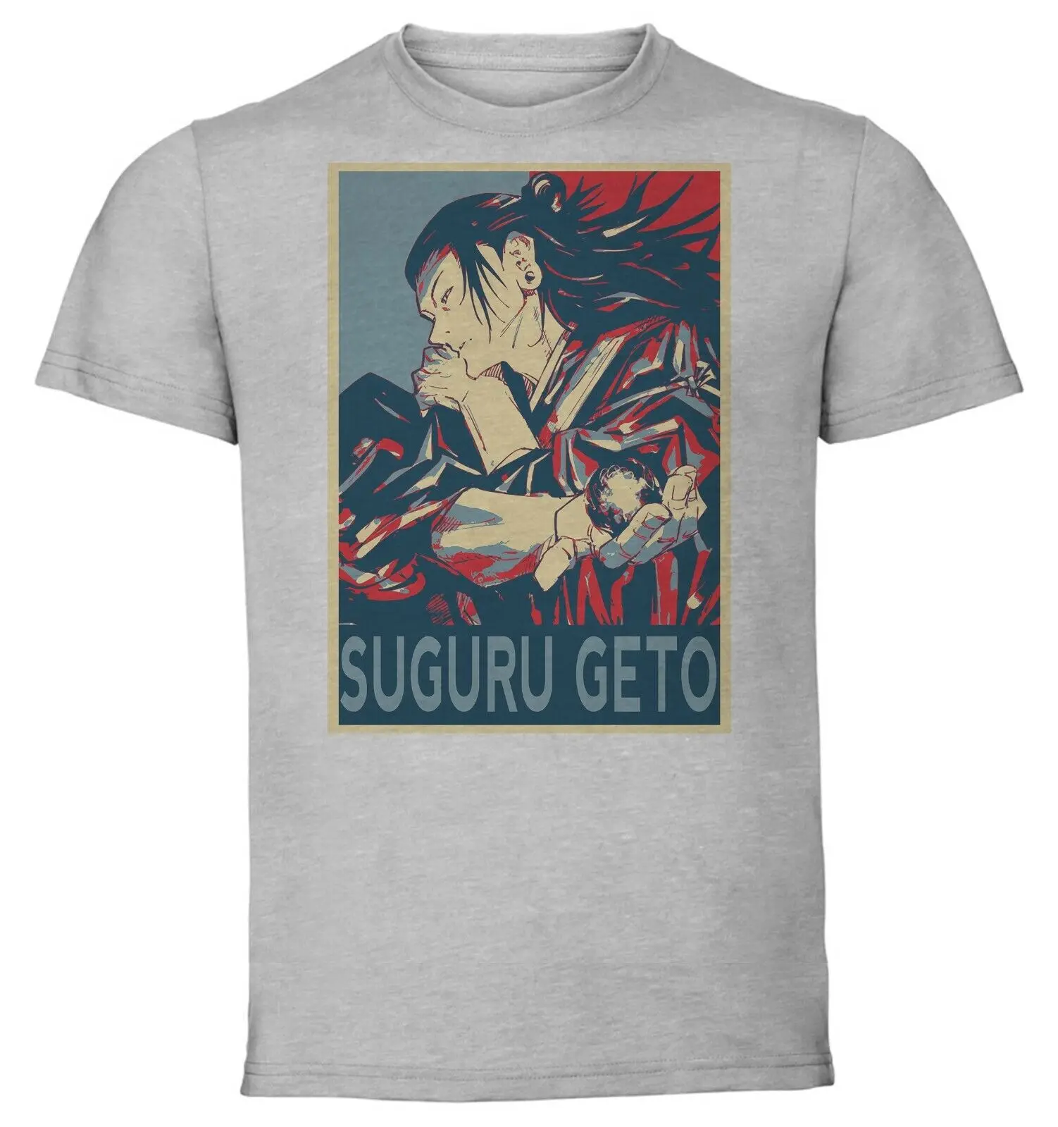 Gray T-Shirt - Grey Knit - Propaganda Jujutsu Kaisen - Suguru Geto-