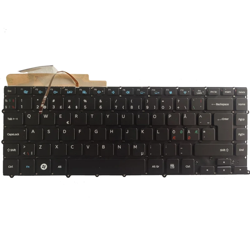 NEW FOR Samsung NP900X4 NP900X4B NP900X4C NP900X4D UK/Nordic laptop Keyboard without Frame big enter