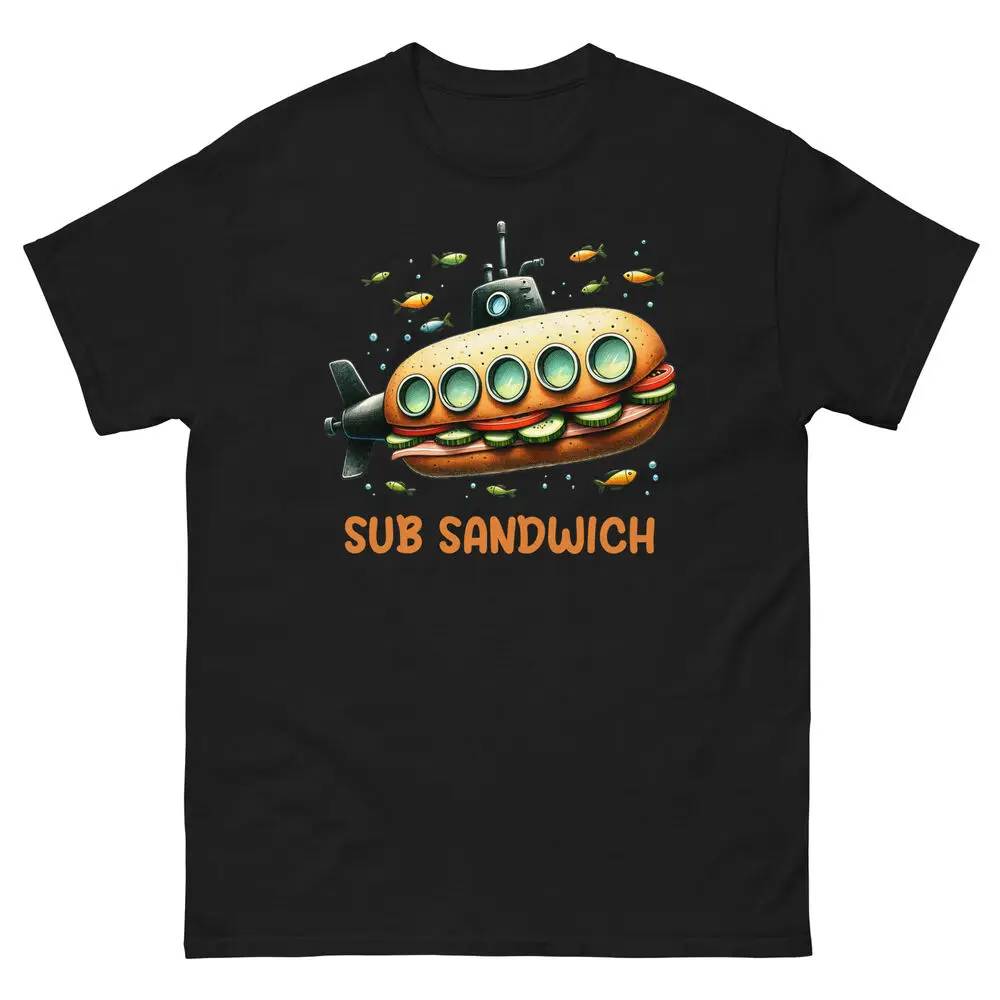 Submarine Sub Sandwich Funny Men's Cotton T-Shirt Sandwich Lover Gift Tee