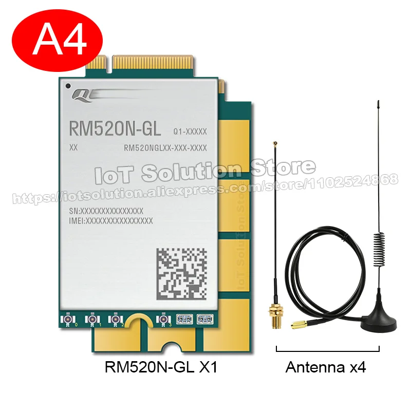 RM520N-GL 2.4Gbps/900Mbps Global Version WWAN 3G 4G 5G Module