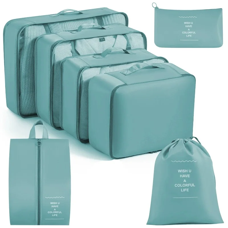 7/8/9/10 Stuks Set Reisorganisator Opbergzakken Koffer Verpakking Cubes Set Koffers Draagbare Bagage Kleding Schoen netjes Pouch Opvouwbaar