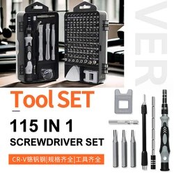 115 in 1 Precision Screwdriver Set Magnetic Screw Driver Bit for IPhone PC Watch Glasses Professional Repair Tool Kit