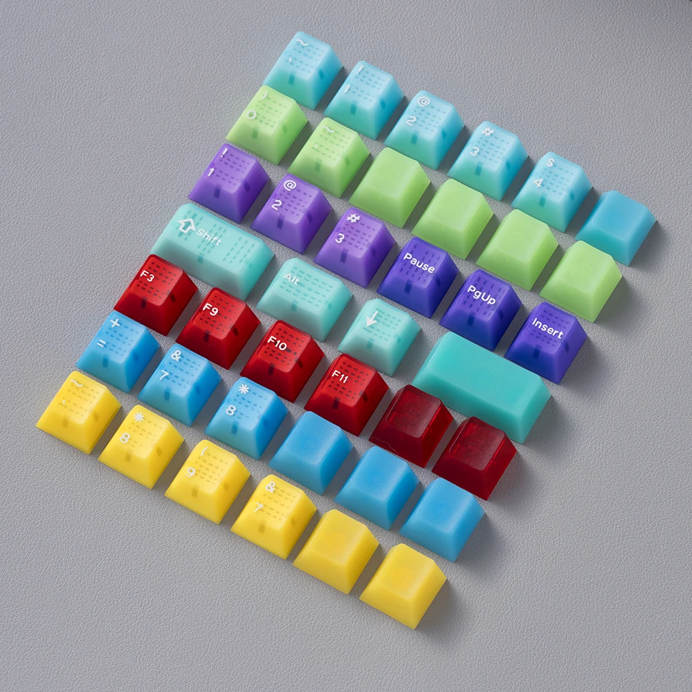 Captanjar Hififox x Domikey Seven Elements Slime Cherry Profile ABS Doubleshots Keycap Set for keyboard BM60 CSTC75 BM65 BM68 XD