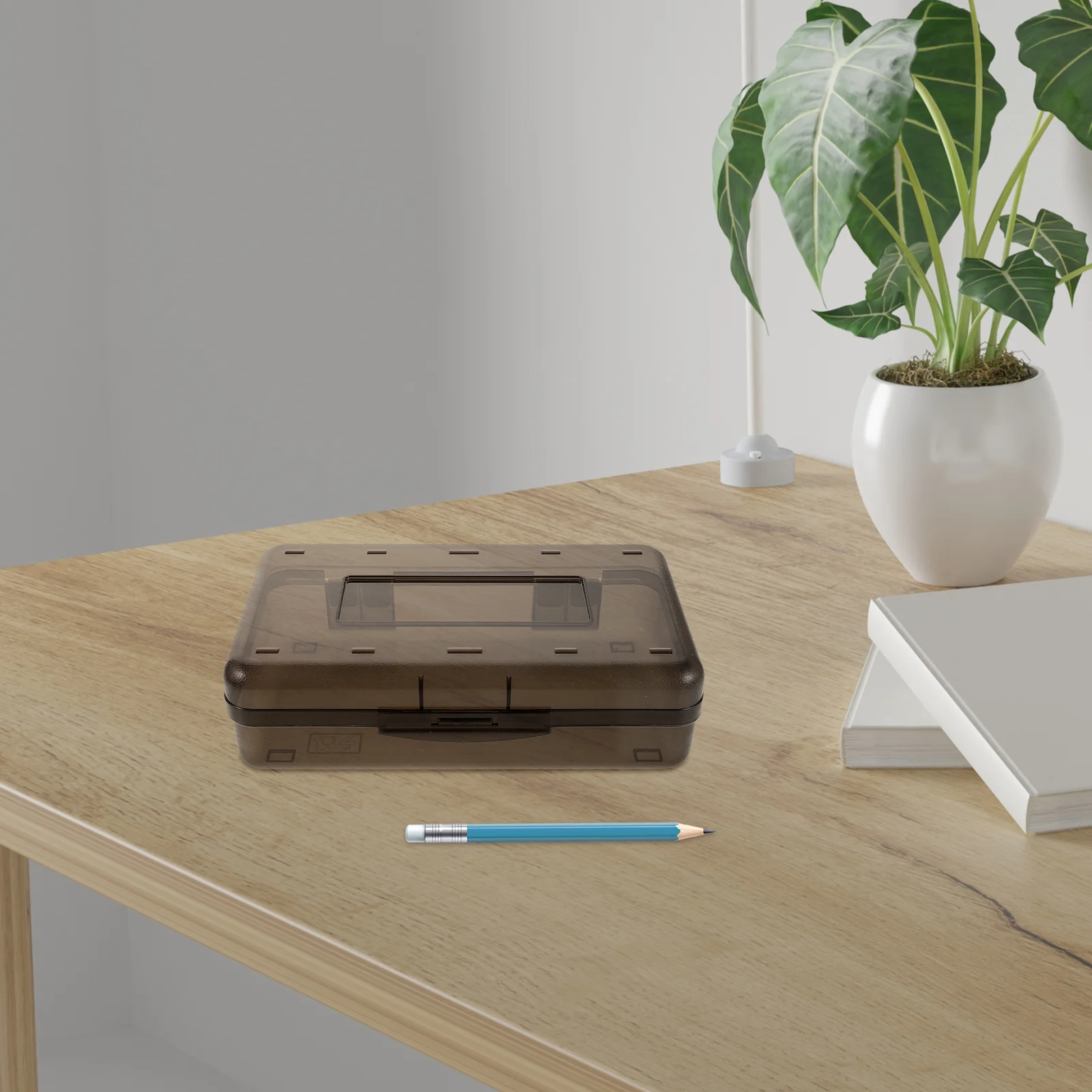 

3Pcs Transparent Pencil Box Large Capacity Hard Plastic Pencil Case Snap-Tight Lid School Supplies Organizer Clear Pen Case