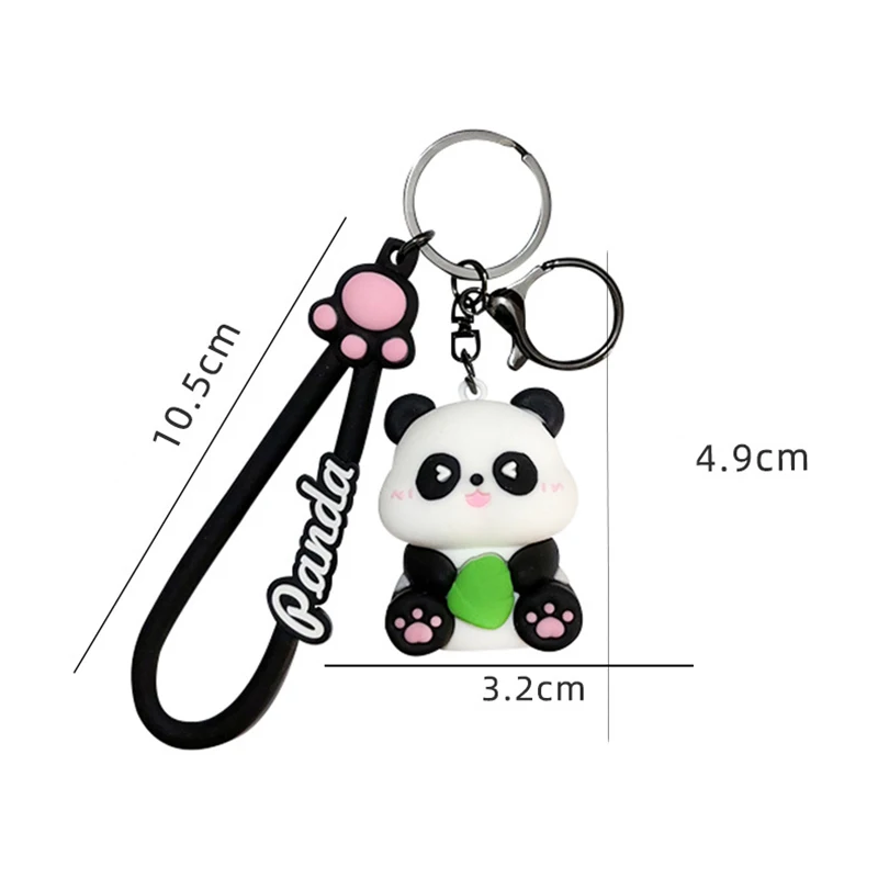 LLavero de Panda de caballo de madera de dibujos animados para niñas, colgante de muñeca de Panda creativo lindo, decoración de mochila, encanto, regalo de cumpleaños