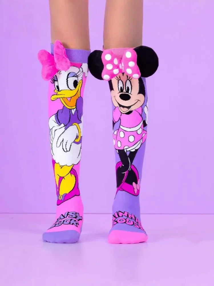 

New Disney Mickey Mouse Socks Cute Anime Four Seasons Warm Socks Girl Trendy Colorful Cartoon Donald Duck Trendy Long Socks Gift