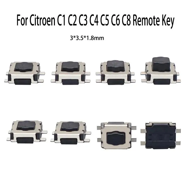 50 PCS/LOT 3.5*3*1.7-2.5H Micro Switch 4Pin For Citroen C1 C2 C3 C4 C5 C6 C8 Remote Key Fob Repair Tactile Tact Push Switch
