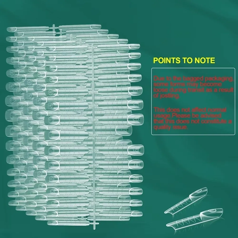 75/150Pcs NEW 15 Sizes Space Nail Forms Transparent Plastic Poly Gel Forms Reusable French Tip Forms DIY Manicure