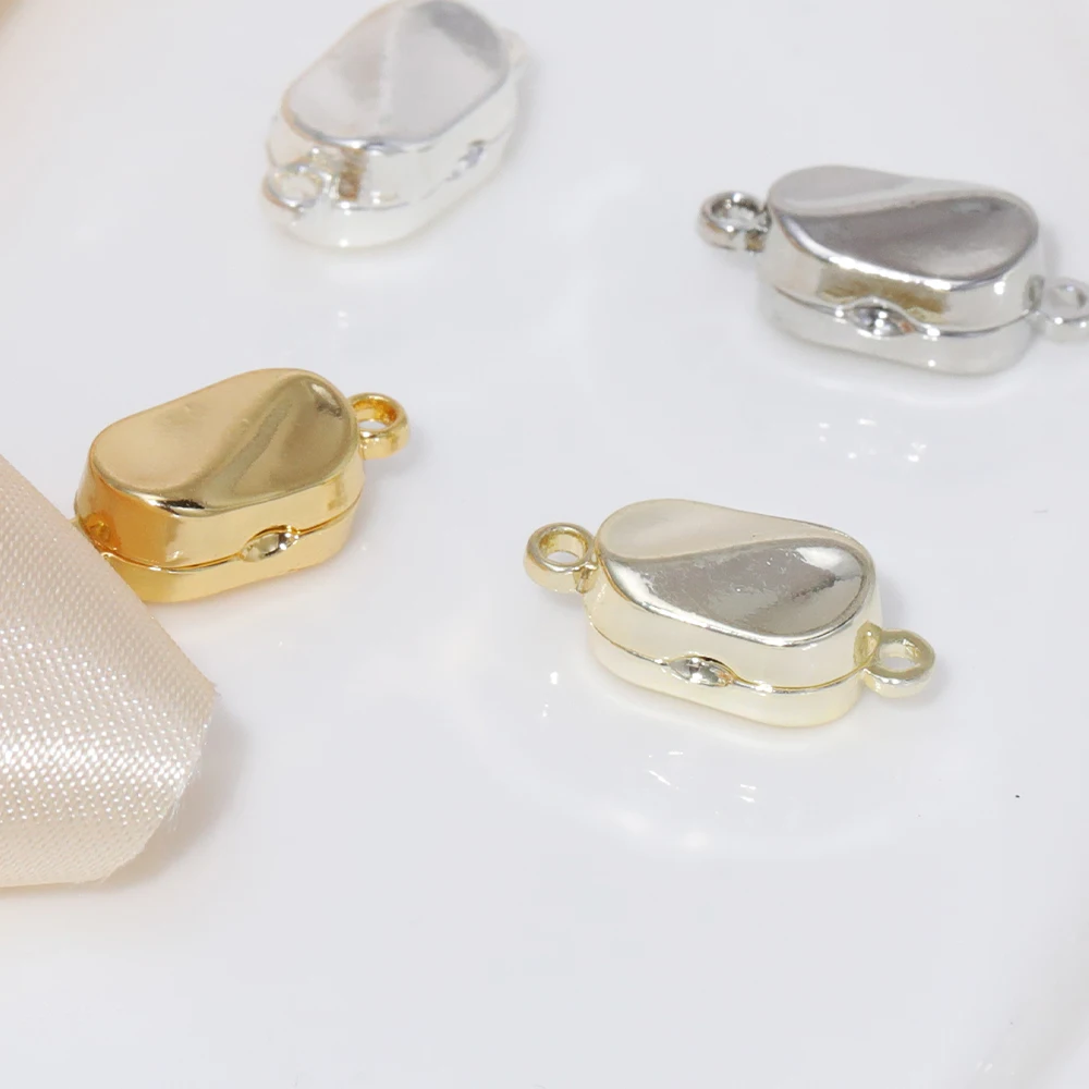 

Сердечный дизайн 50 шт. 8*17 мм магнитная пряжка/ювелирные аксессуары/изготовление своими руками/разъемы/покрытие из настоящего золота # 194462