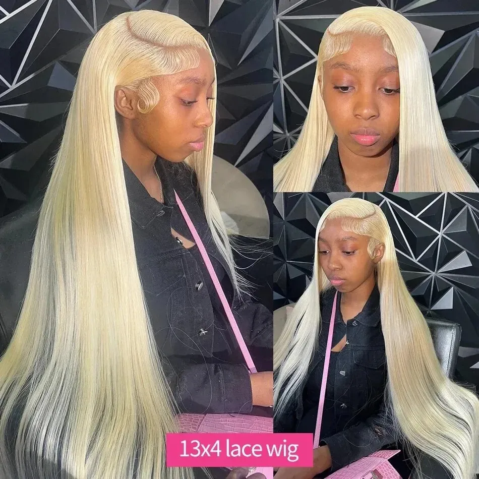 

13x4 13x6 Transparent Full Frontal Lace 613 Blonde Colored Straight Indian Human Hair Wigs Lace Front Wigs For Women