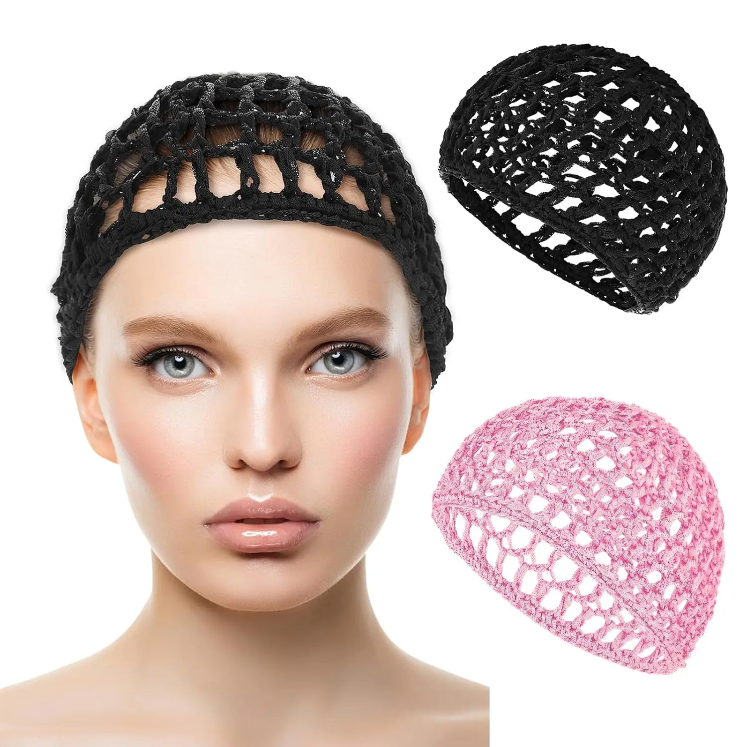 New Women's Mesh Hair Net Black Wig Caps Handmade Crochet Cap Sleep Cap For Women Wig Head Cover Accessories