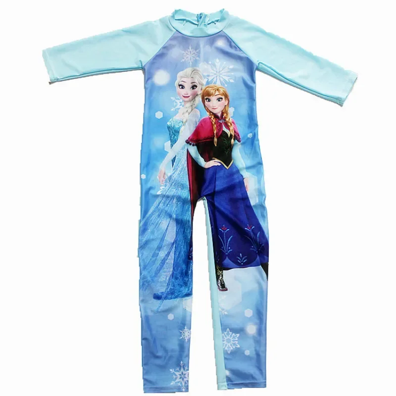 Boys Girl One Piece Swimsuits Swimwear Bathing Suit Spiderman Cars McQueen Frozen Elsa Long Sleeve Swimming Kids Sport Beachwear