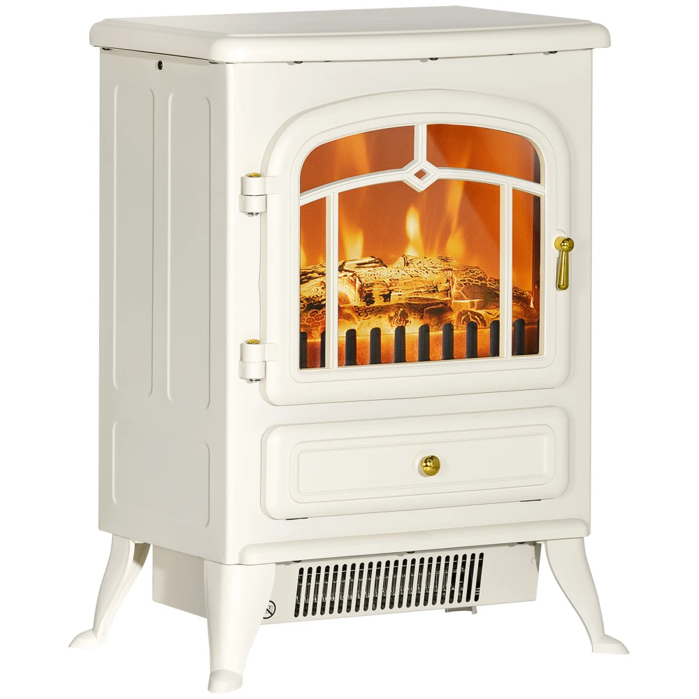 

22" Electric Fireplace Heater, Freestanding Fire Place Stove with Realistic LED Flames and Logs, and Overheating Protection