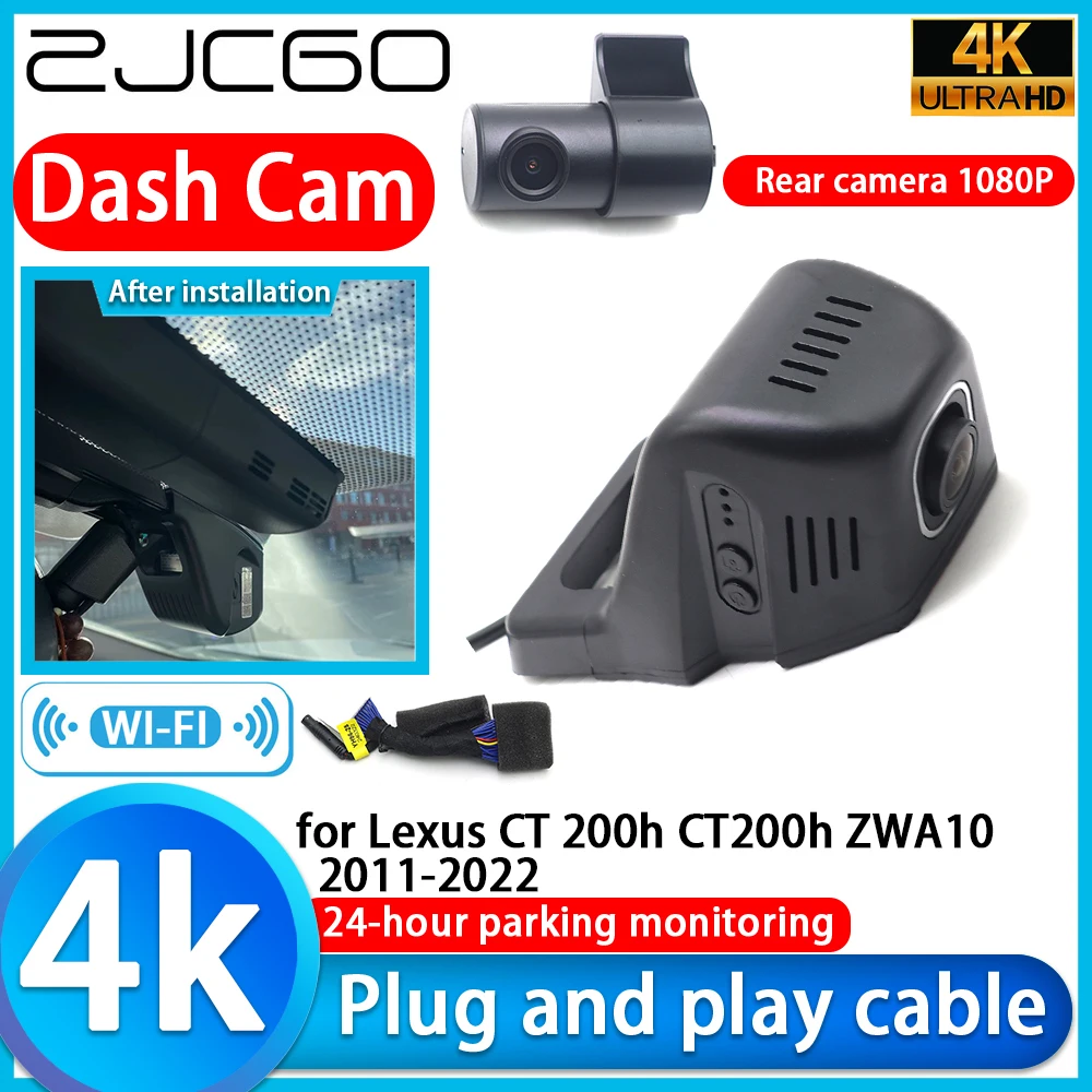 

ZJCGO for Lexus CT 200h CT200h ZWA10 2011-2022 4K DVR Dash Cam Car Camera 2160P Sony Lens 24h Monitor Video Recorder Recording