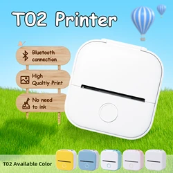 Phomemo T02 Wireless Pocket Thermal Printer Portable Mini Wirelessly BT Connect 203dpi Photo Label Memo List Printing Clearly