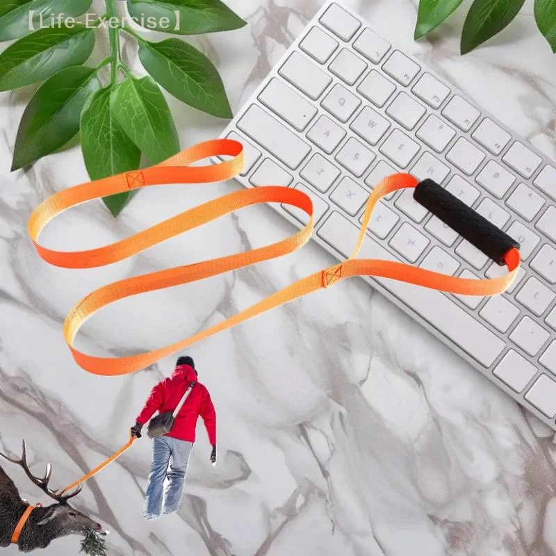 Portable Deer Belt Drag Featuring Handle; Dynamic Rope for Pulling and Hunting Uses on Outdoor Farms.
