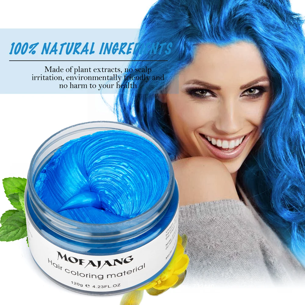 Color Hair Wax Styling Pomade Silver Grandma Grey Temporary Dye Disposable Fashion Festival Celebrate Molding Coloring Mud Cream