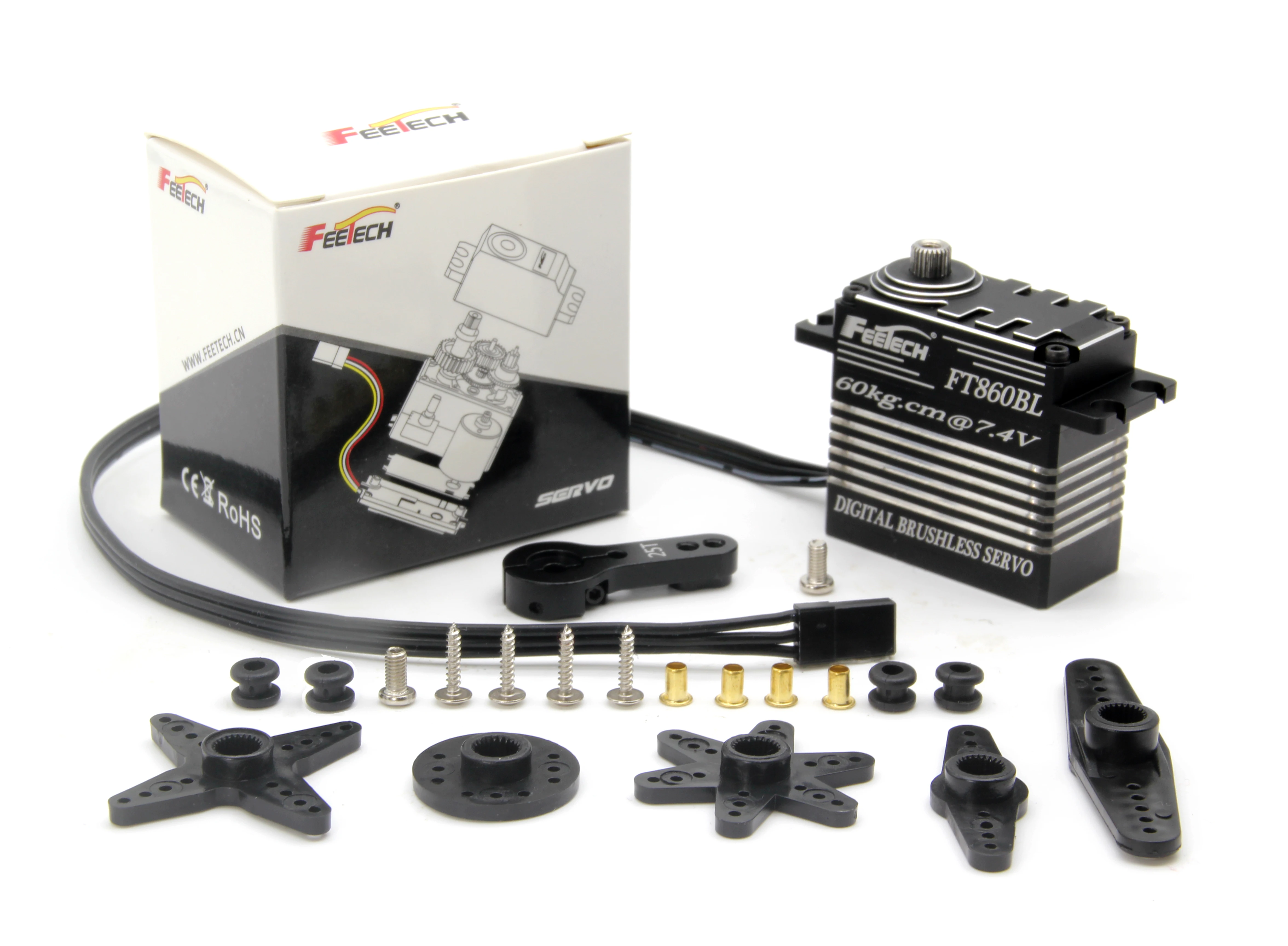 Encodeur magnétique Servo FT860BL HV 8.4V 65kg couple élevé 0.1sec/60 °   Servo numérique sans balais tout métal à grande vitesse pour modèles RC