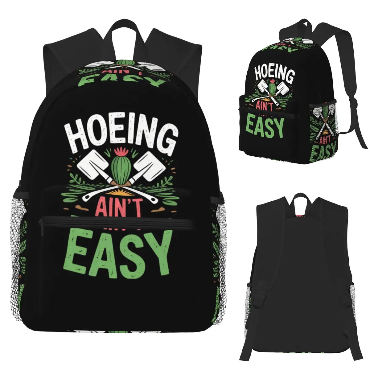 

Hoeing Aint Easy Gardening Garden Plant Gardener Student Backpack School Bag Hiking Daypack for Boys Girls Bookbag Shoulder Bags