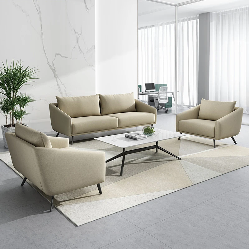 Foshan Factory Provide Meeting Office Room Used Comfortable Luxury Modern Fabric Sofa Set Customizable