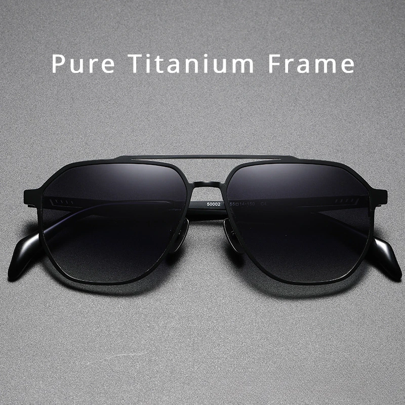 

Pure Titanium Frame Sunglasses with Simple Fashionable Design Anti UV Fishing, Outdoor Driving UV400 Protection Men Sunglasses