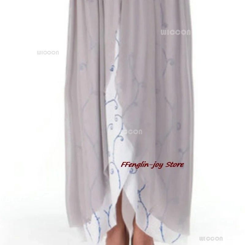 Masquerade Bride Emily Cosplay Costume Wig Zombie Ghost Halloween Party Dress up Women Scary Gothic Poor Wedding Dres@0Z*