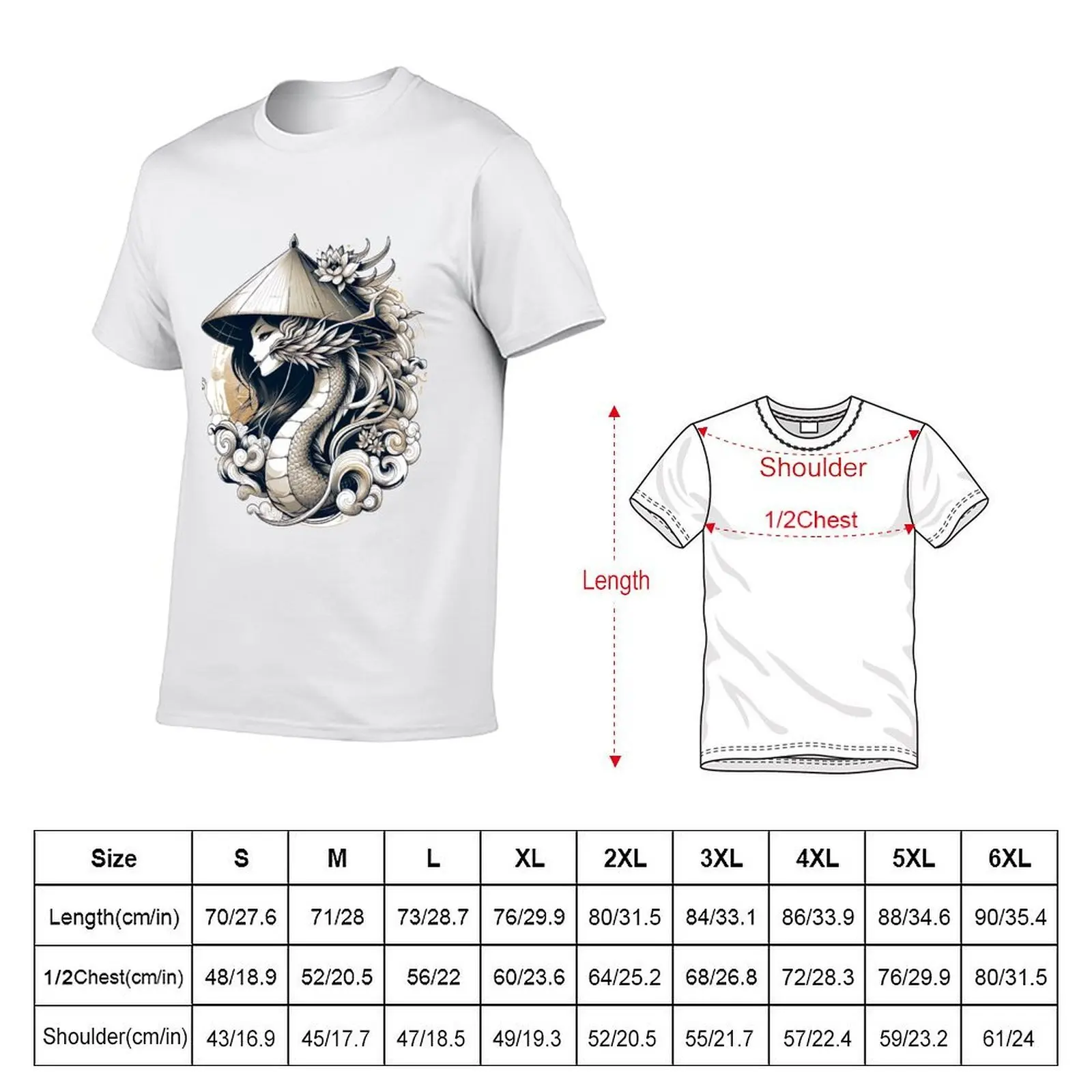 Elegant Dragon in Ao Dai: New Year Celebration Vector Graphic on White Background T-Shirt sublime plain oversized t shirt men