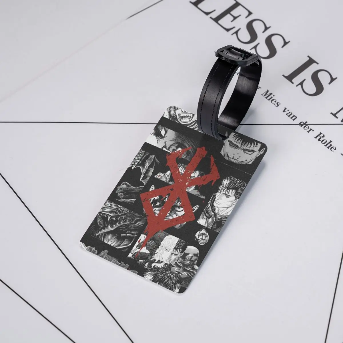 

Японские аниме-бирки для багажа «Берсерк» с изображением мечника Гатса, аксессуары для чемоданов, дорожные бирки, идентификационные этикетки для багажа, держатели для именных бирок