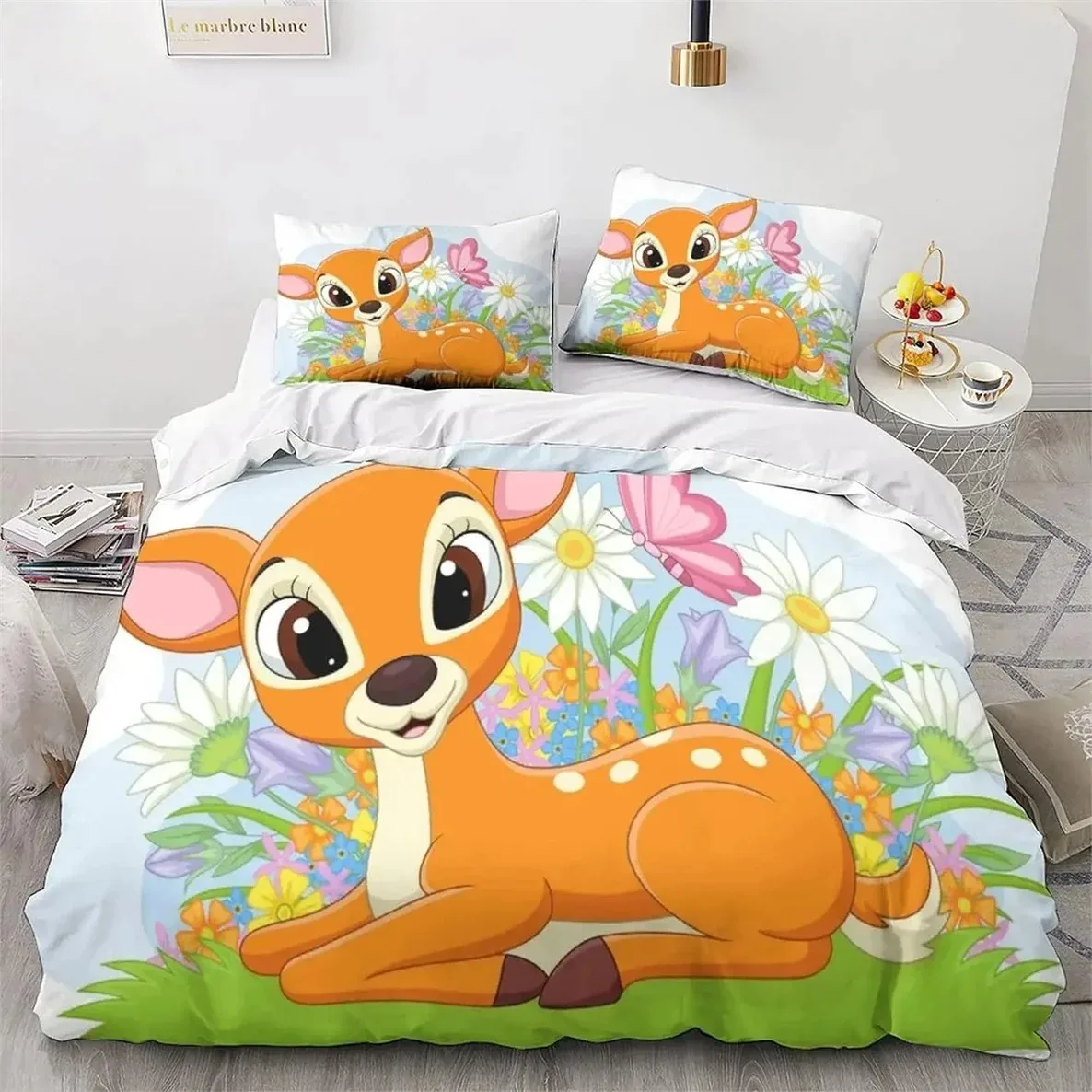 Bambi Bedding Set Bed cover universal,suitable for children and adults 3-piece modern 3d printed