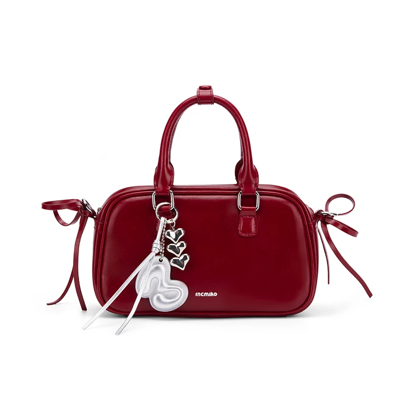 

Single shoulder red crossbody niche women's cowhide bag
