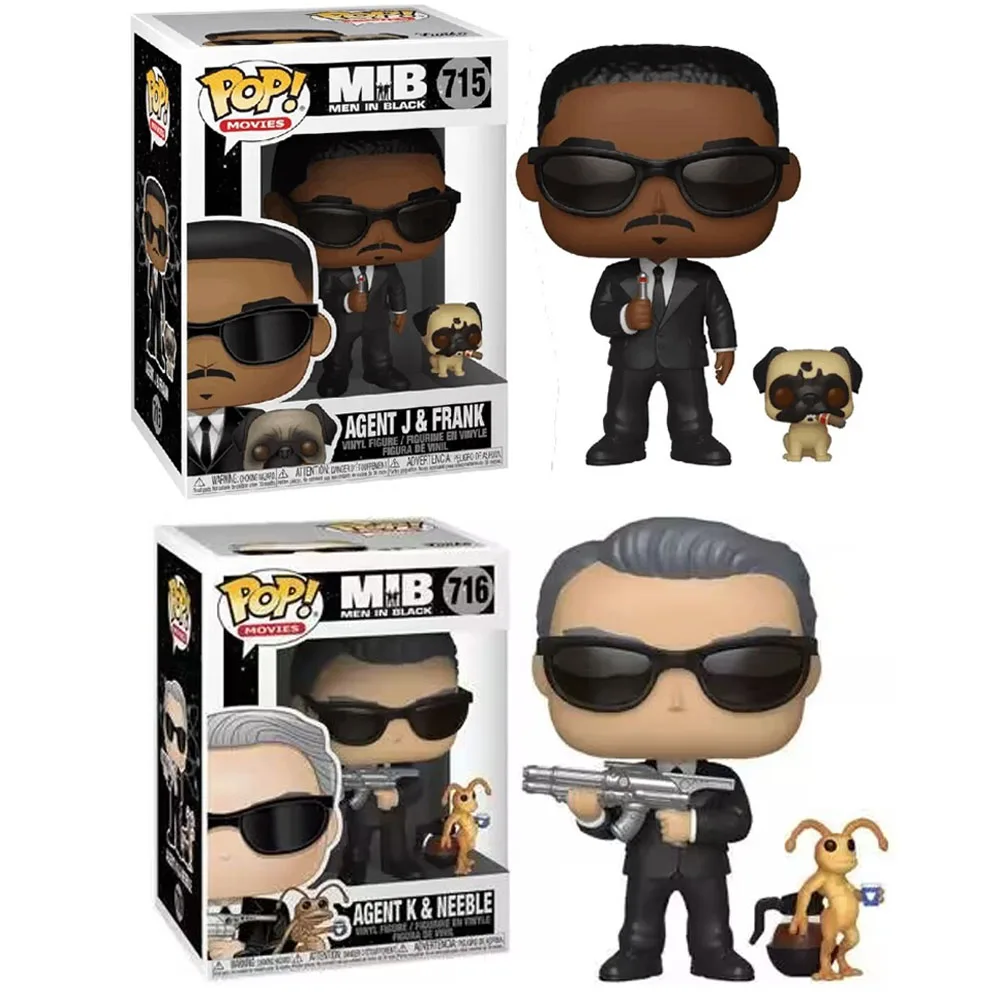 Funko Pop Movies Men In Black Agent J & Frank #715 Agent K & Neeble #716 Vinyl Action Figures Toys Collectible Dolls Toys