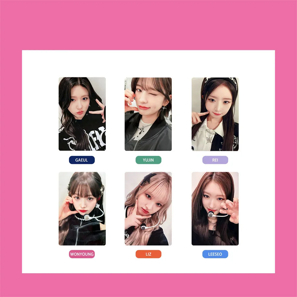 6Pcs/Set KPOP Wonyoung Liz Yujin Album Japan Fanmeeting Photocards List Rei Gaeul Cute Selfie Lomo Cards Postcards Fans Gift