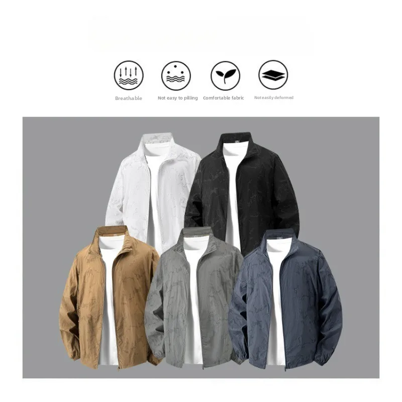 

Мужская летняя модная куртка с защитой от ультрафиолета для активного отдыха, бега, фитнеса, спорта и повседневной носки, легкая, дышащая, солнцезащитная одежда