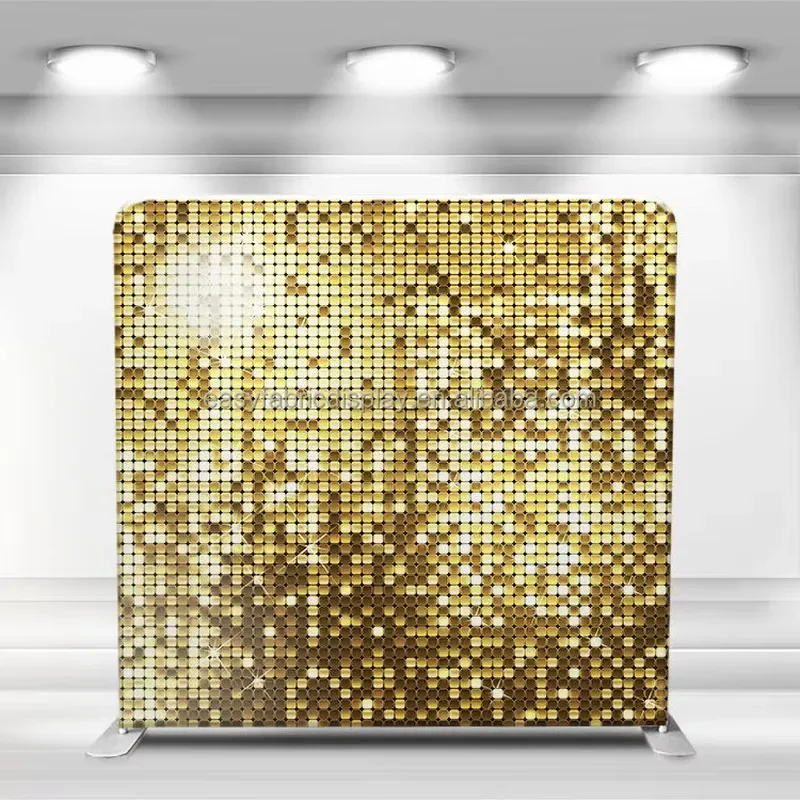 Custom 8x8 Foldable Tension Fabric Photo Booth Background Modern Luxury Party Birthday Decoration Photography Backdrop Modern