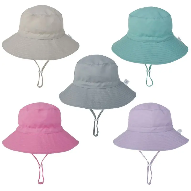 Bucket Hat for Toddler Children Wide Brim Foldable Soft Fisherman Hat Wide Brim Spring Summer Anti-UV Hat Solid Color