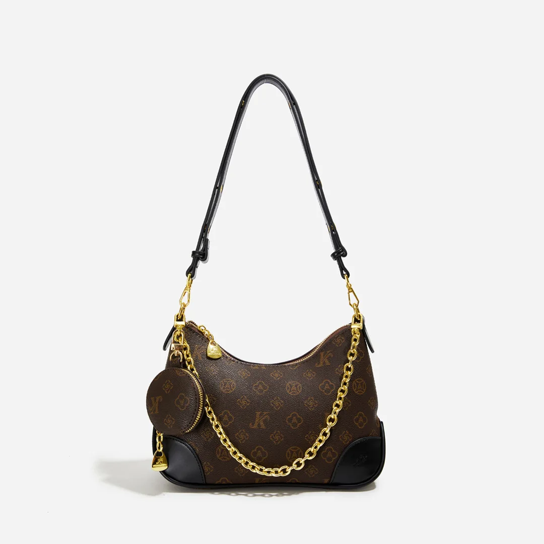 

Women's Vintage Old Flower handbag designer retro underarm bag Dumpling Bag Girls Crossbody Metal Chain