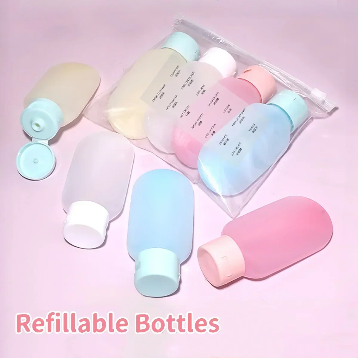 30/60ml Refillable Bottles Silicone Soft Squeeze Tube Lotion Container Empty Bottle Portable Travel Shampoo Tool Kit De Viaje