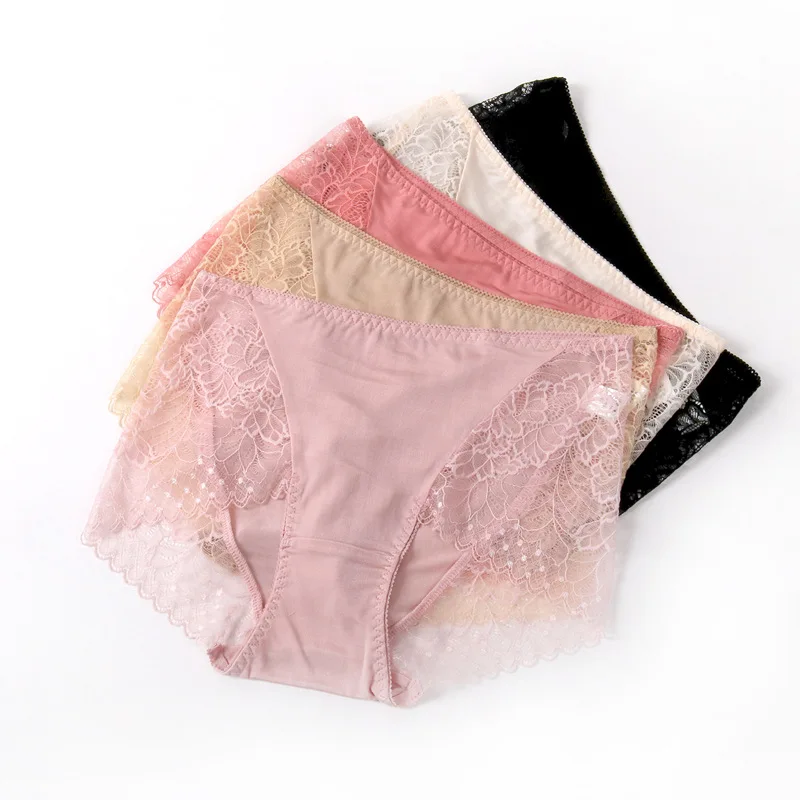 

3 шт./упаковка, женские кружевные трусики из 100% чистого шелка